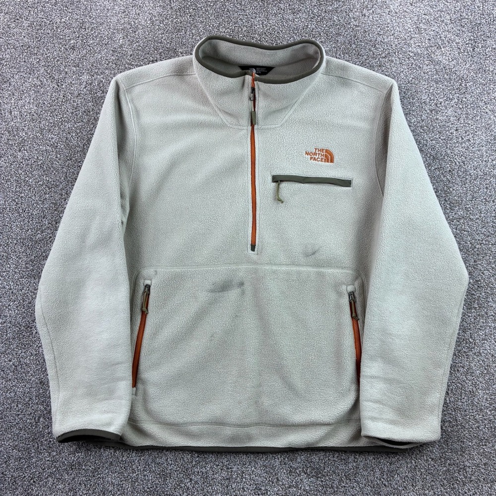 The North Face Jacket Mens XL Cream Glacier 1/4 Zip Fleece Pullover NF0A33RA